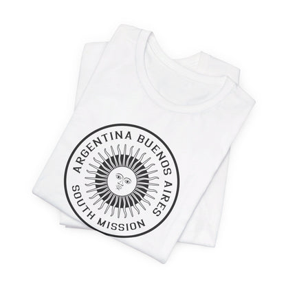 Argentina Buenos Aires South Mission Circular Monochrome Logo T-Shirt - Latter-Day Saint LDS Missionary Gift - Book of Mormon