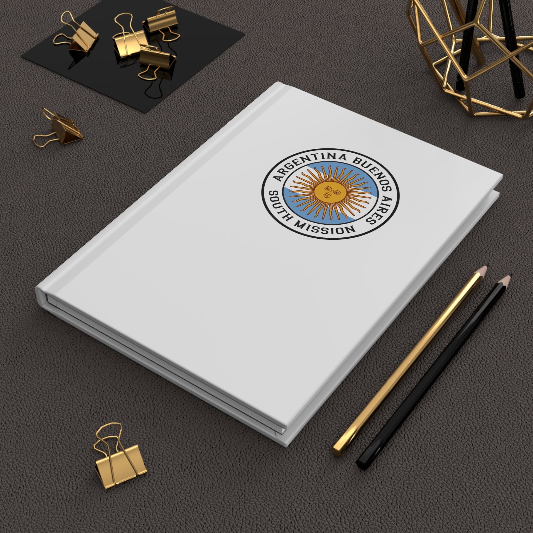 Argentina Buenos Aires South Mission Logo Design White Hardcover Journal Matte - Latter-Day Saint LDS Missionary Gift - Book of Mormon