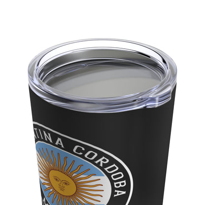 Argentina Cordoba Mission Flag Logo Tumbler 20oz Black - Latter-Day Saint LDS Missionary Gift - Book of Mormon