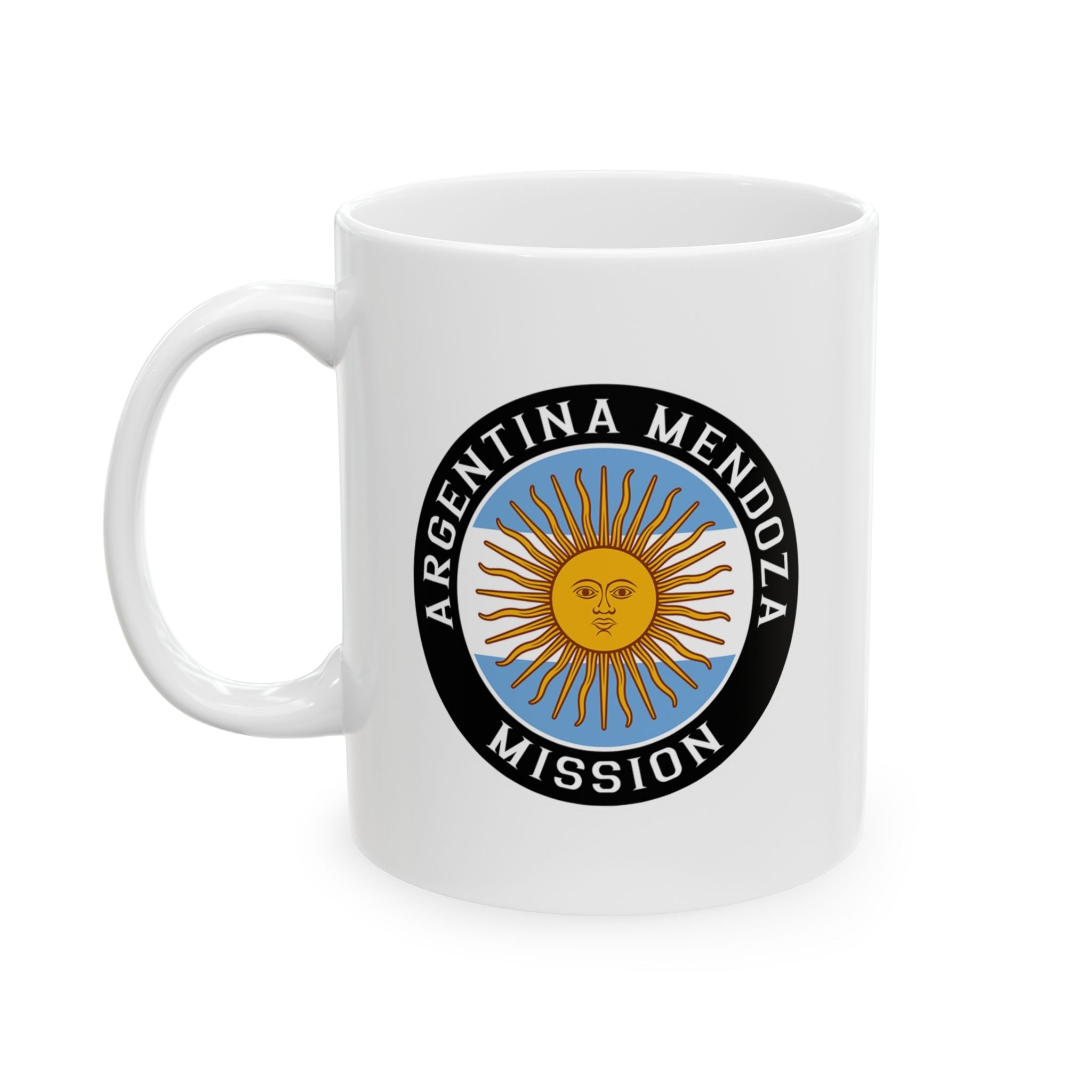 Argentina Mendoza Mission Circular Flag White Ceramic Mug - Latter-Day Saint LDS Missionary Gift - Book of Mormon