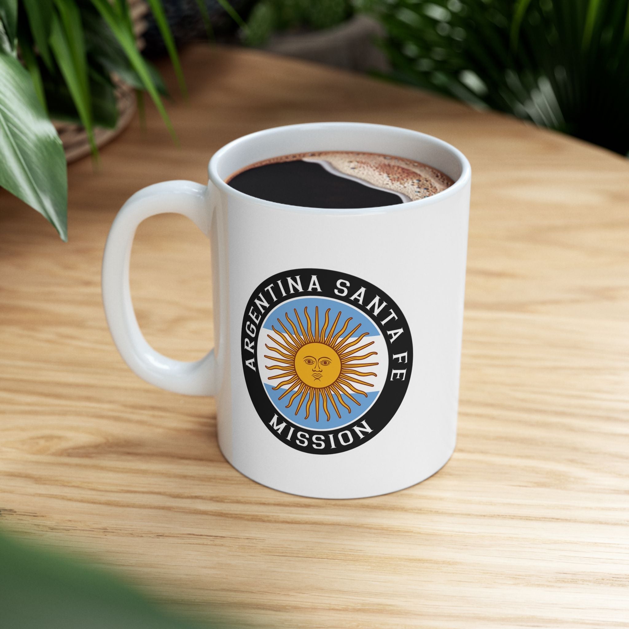 Argentina Santa Fe Mission Circular Flag White Ceramic Mug - Latter-Day Saint LDS Missionary Gift - Book of Mormon