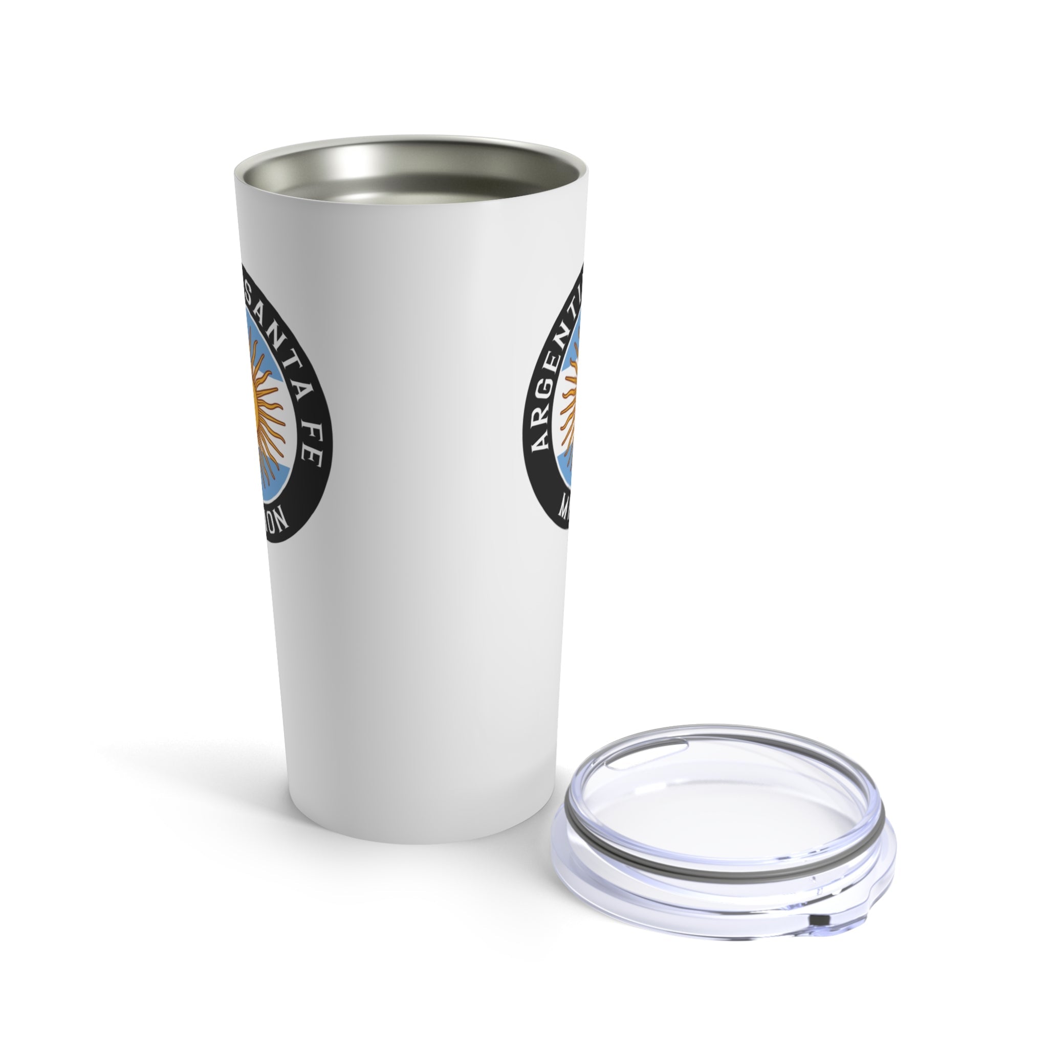 Argentina Santa Fe Mission Flag Logo Tumbler 20oz White - Latter-Day Saint LDS Missionary Gift - Book of Mormon