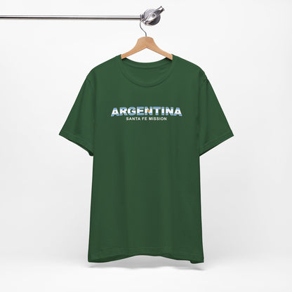 Argentina Santa Fe Mission Flag Title T-shirt - Latter-Day Saint LDS Missionary Gift - Book of Mormon