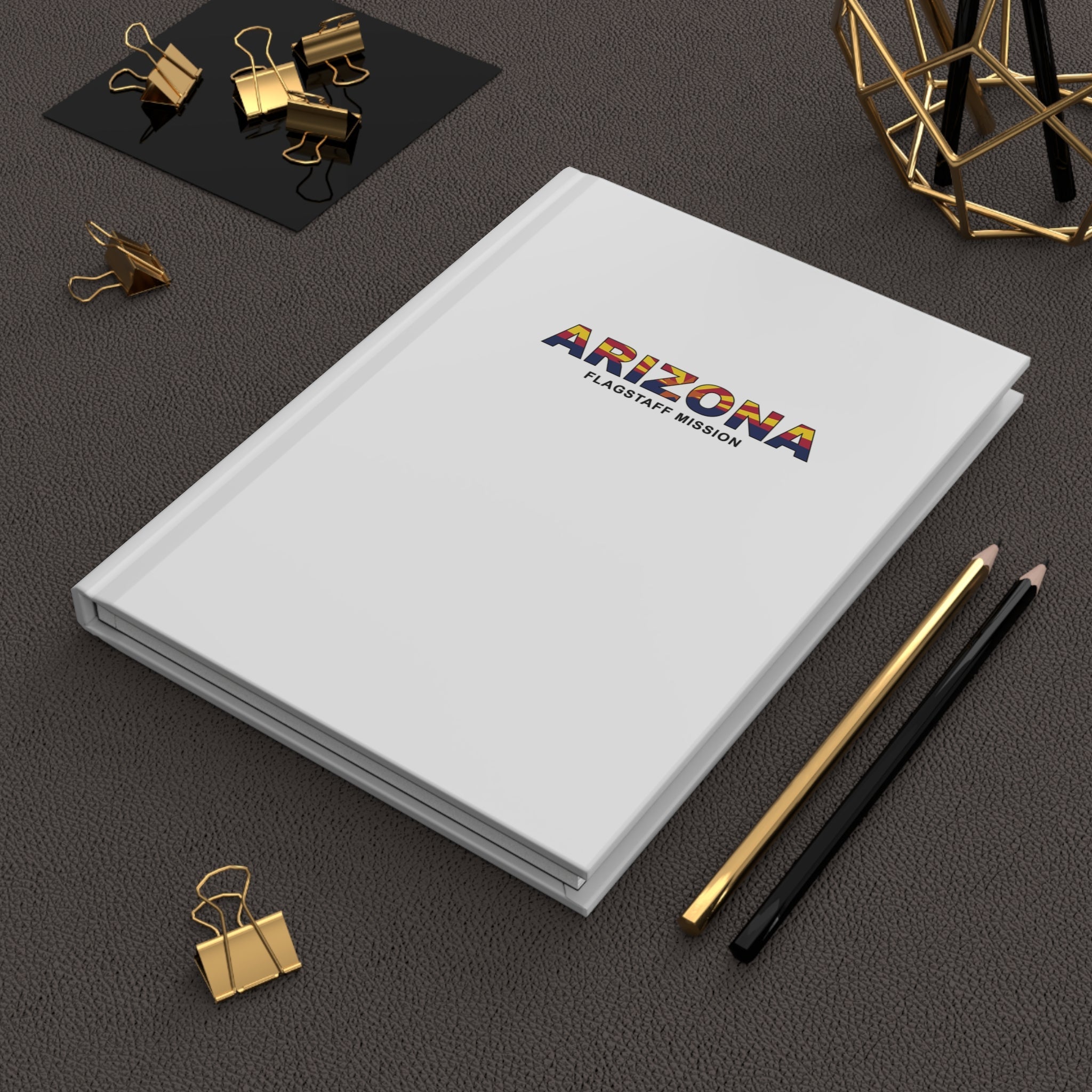 Arizona Flagstaff Mission Flag Title White Hardcover Journal Matte - Latter-Day Saint LDS Missionary Gift - Book of Mormon