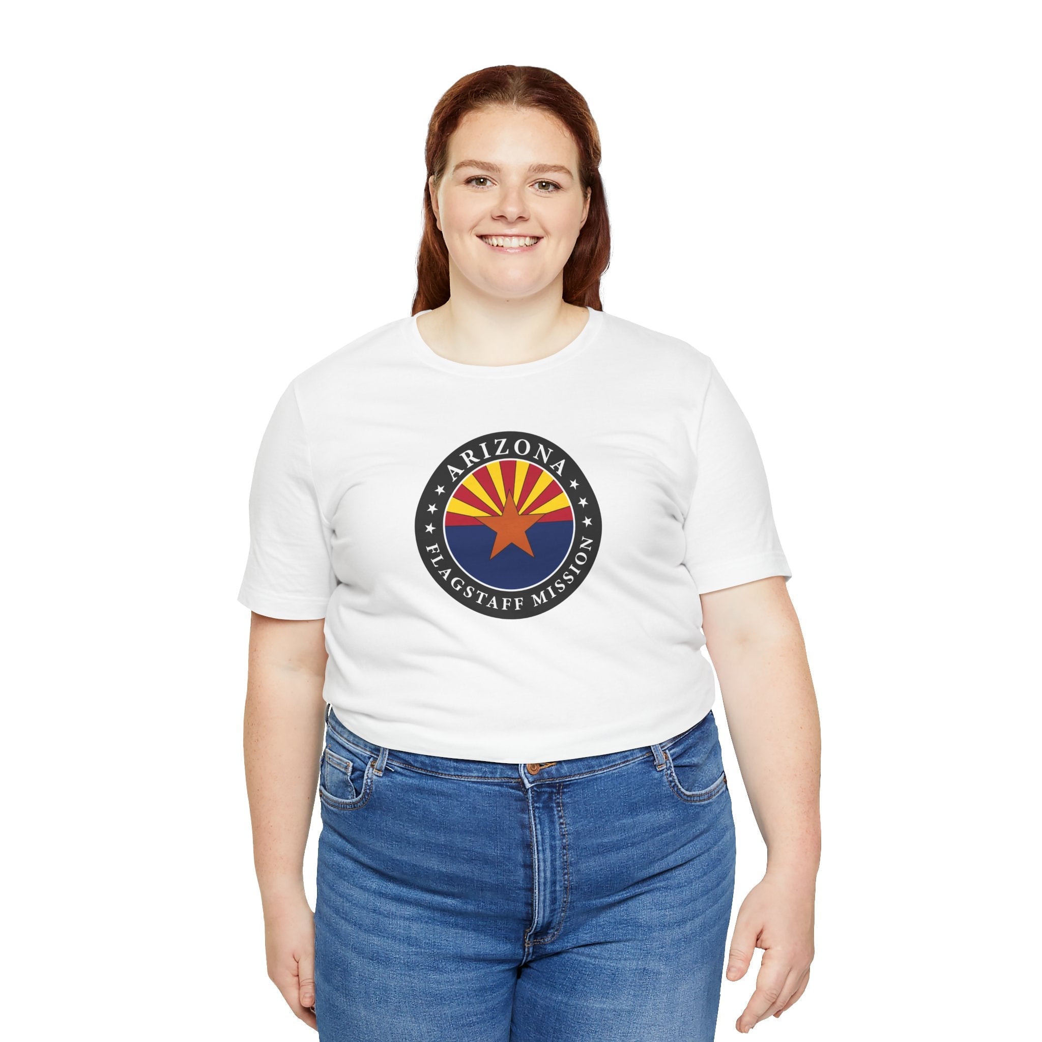 Arizona Flagstaff Mission State Flag Logo (Black Border) T-shirt - Latter-Day Saint LDS Missionary Gift - Book of Mormon