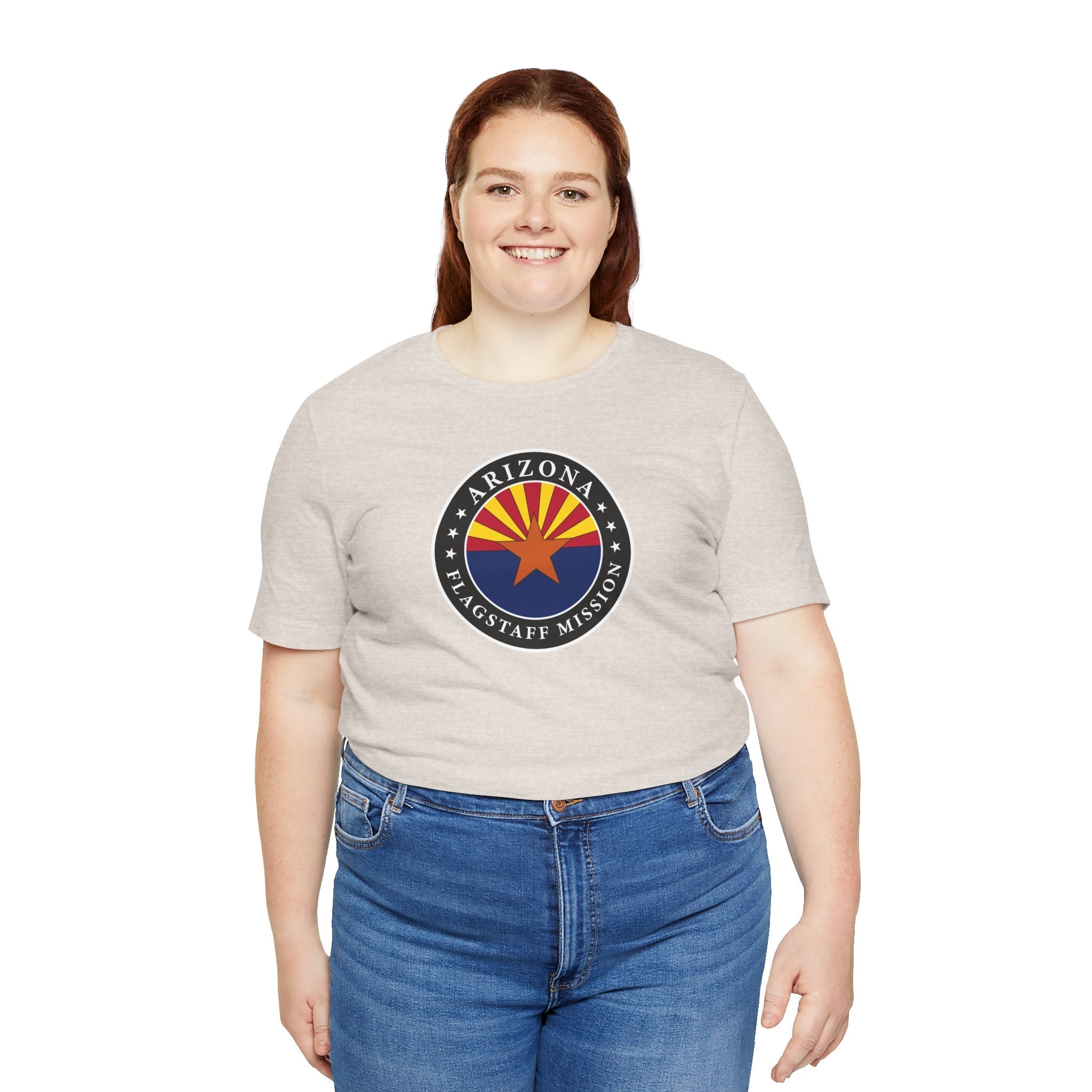 Arizona Flagstaff Mission State Flag Logo (Black Border) T-shirt - Latter-Day Saint LDS Missionary Gift - Book of Mormon