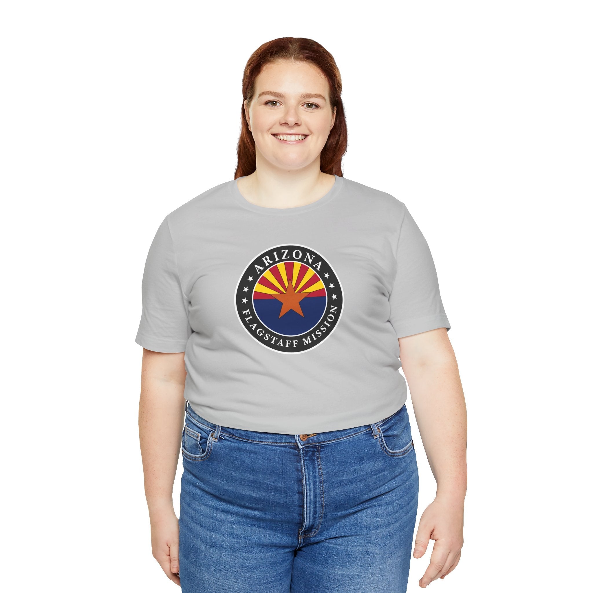 Arizona Flagstaff Mission State Flag Logo (Black Border) T-shirt - Latter-Day Saint LDS Missionary Gift - Book of Mormon