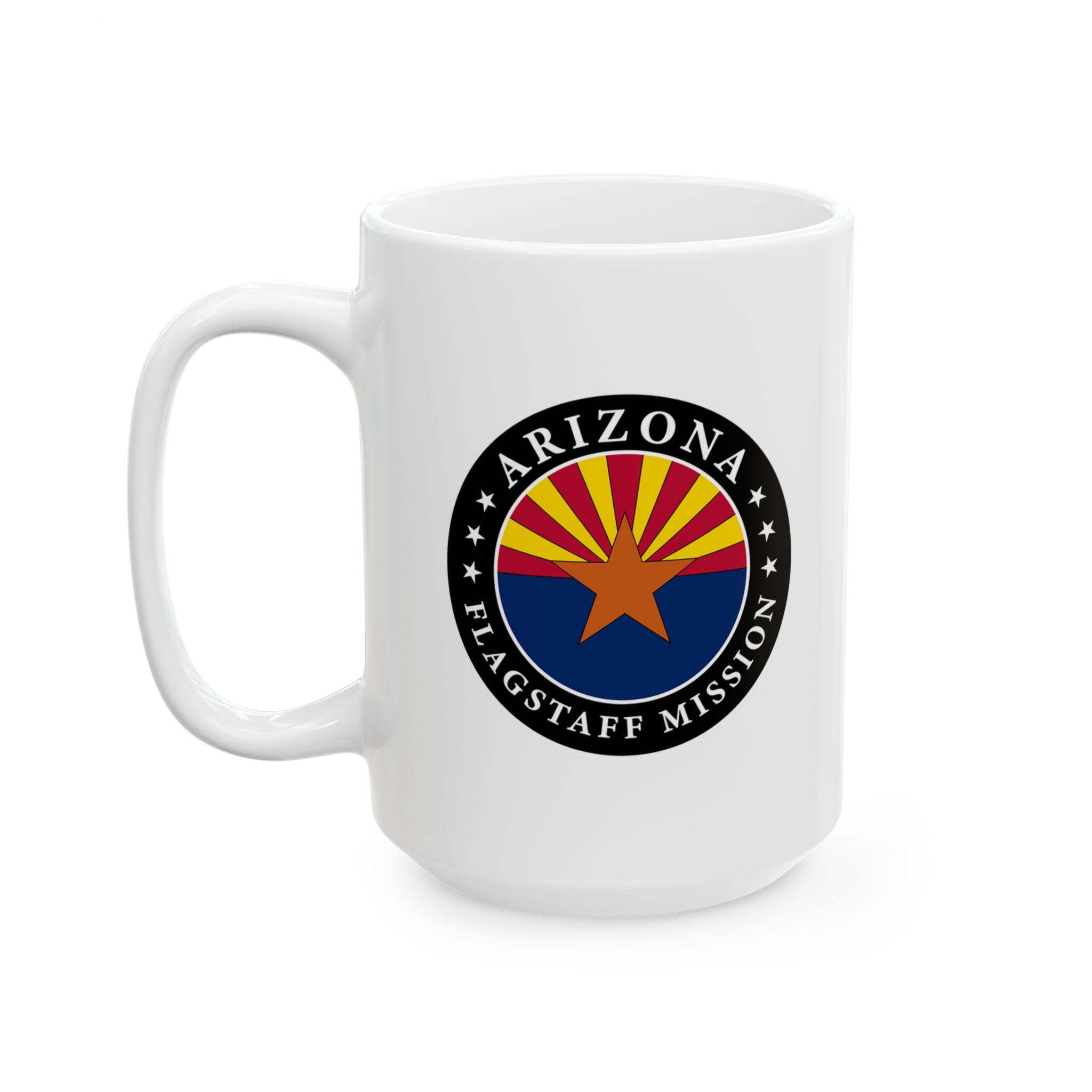 Arizona Flagstaff Mission State Flag Logo Ceramic Mug White Name - Latter-Day Saint LDS Missionary Gift - Book of Mormon