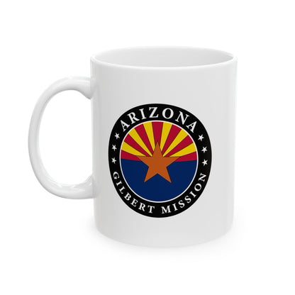 Arizona Gilbert Mission State Flag Logo Ceramic Mug White Name - Latter-Day Saint LDS Missionary Gift - Book of Mormon