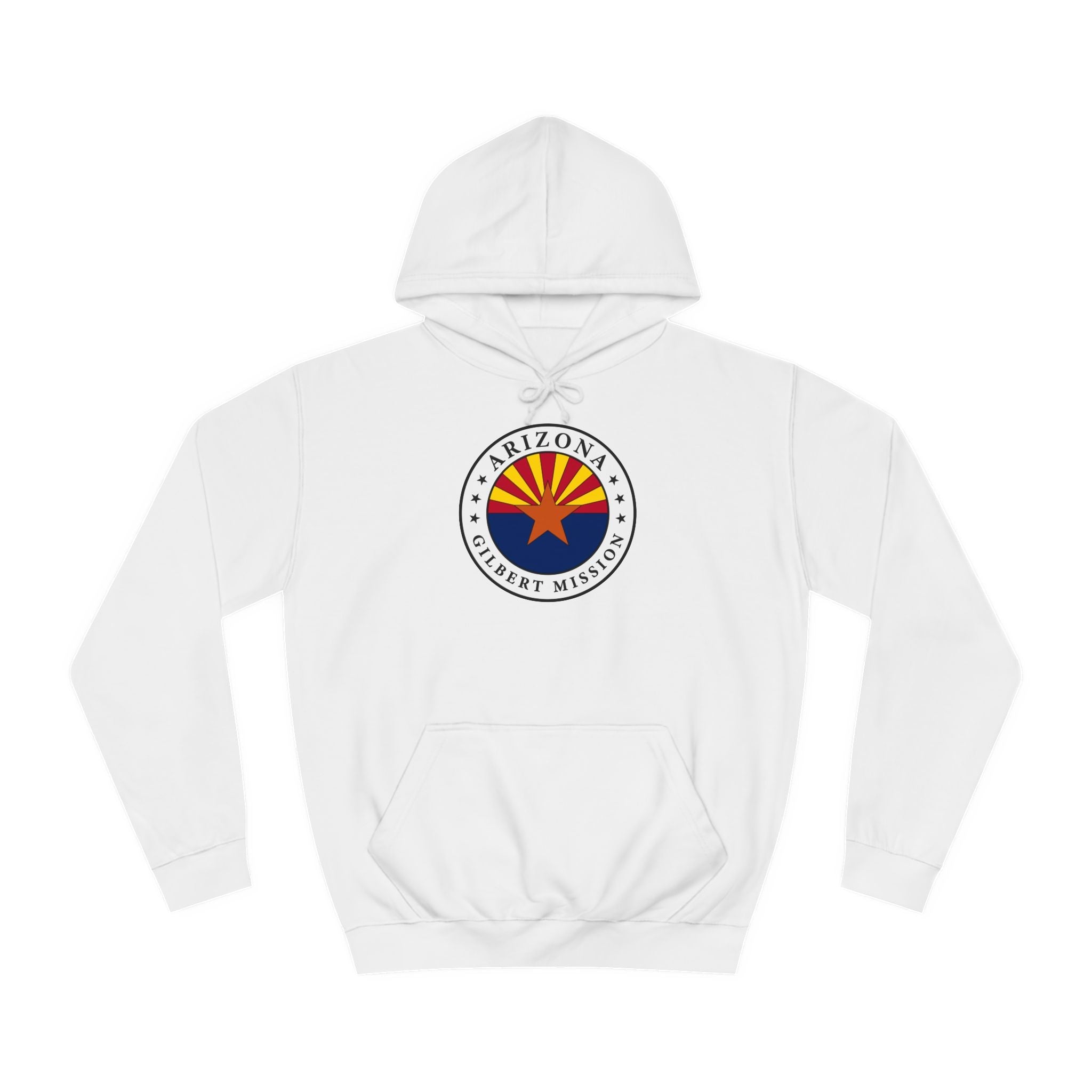 Arizona Gilbert Mission State Flag Logo (White Border) College Hoodie