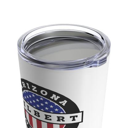 Arizona Gilbert Mission USA Flag Logo Tumbler 20oz White - Latter-Day Saint LDS Missionary Gift - Book of Mormon