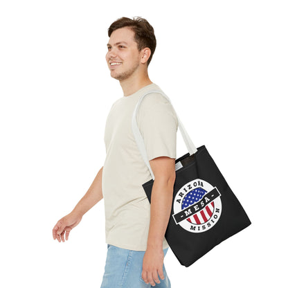 Arizona Mesa Mission USA Flag Logo Tote Bag Black - Latter-Day Saint LDS Missionary Gift - Book of Mormon