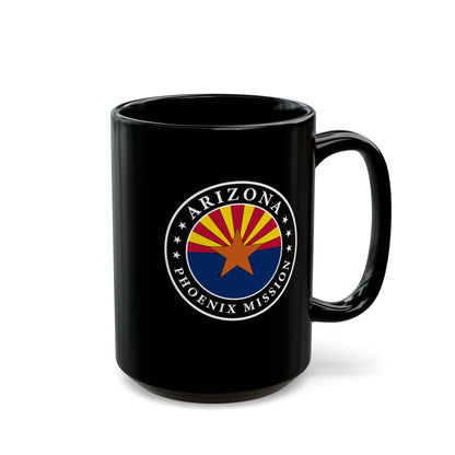 Arizona Phoenix Mission State Flag Logo Ceramic Mug Black Name - Latter-Day Saint LDS Missionary Gift - Book of Mormon