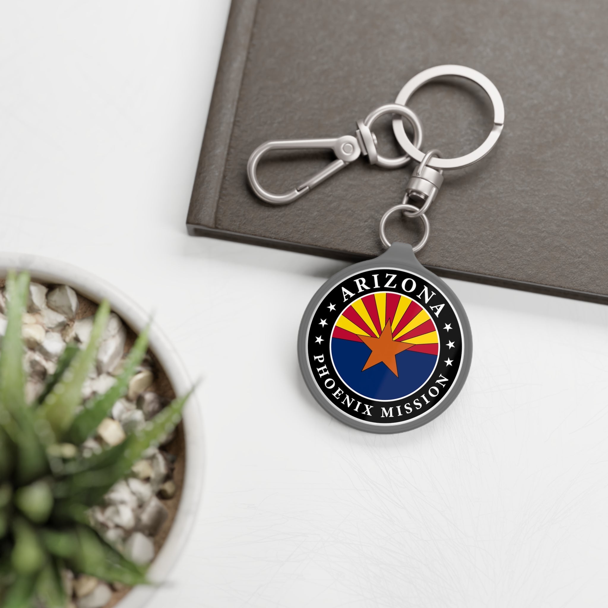 Arizona Phoenix Mission State Flag Logo Key Tag - Latter-Day Saint LDS Missionary Gift - Book of Mormon