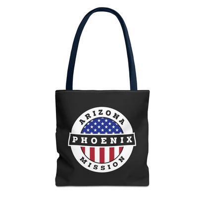 Arizona Phoenix Mission USA Flag Logo Tote Bag Black - Latter-Day Saint LDS Missionary Gift - Book of Mormon