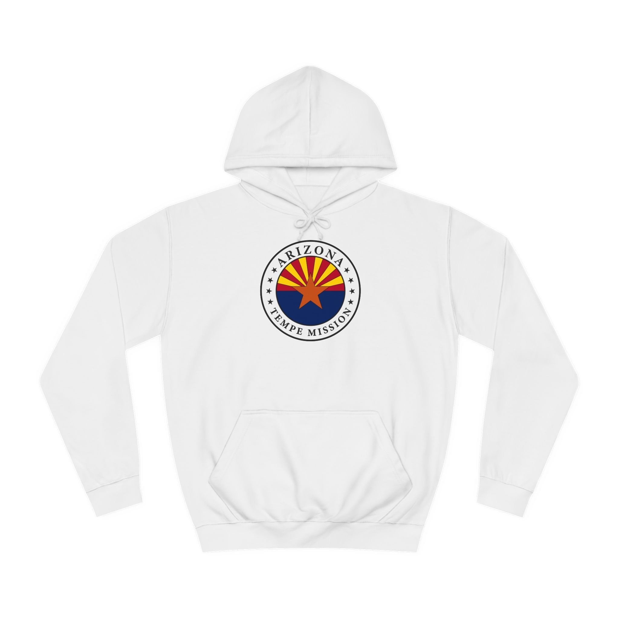 Arizona Tempe Mission State Flag Logo (White Border) College Hoodie