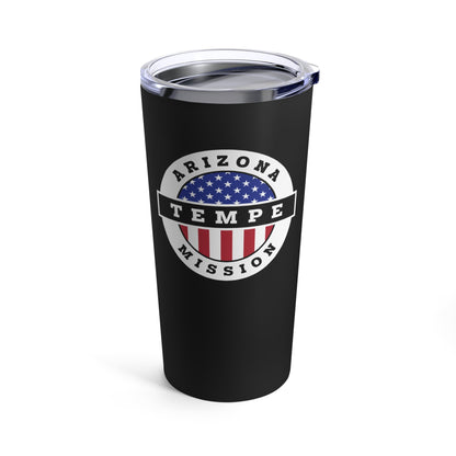 Arizona Tempe Mission USA Flag Logo Tumbler 20oz Black - Latter-Day Saint LDS Missionary Gift - Book of Mormon