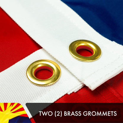 Arizona State Flag 210D Embroidered Polyester 3x5 Ft - Double Sided 2ply