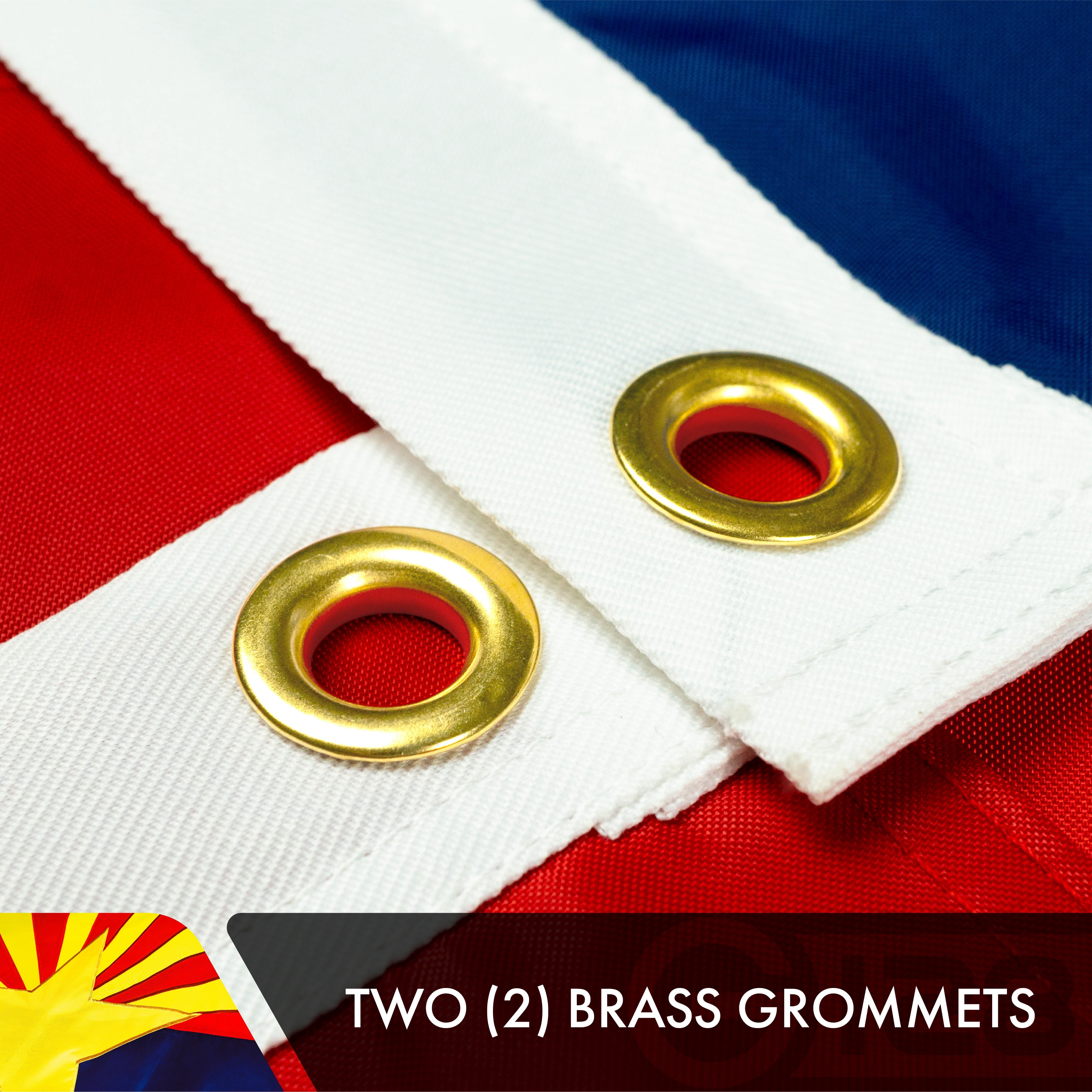 Arizona State Flag 210D Embroidered Polyester 3x5 Ft - Double Sided 2ply