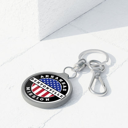 Arkansas Bentonville Mission Circle Flag Key Tag - Latter-Day Saint LDS Missionary Gift - Book of Mormon