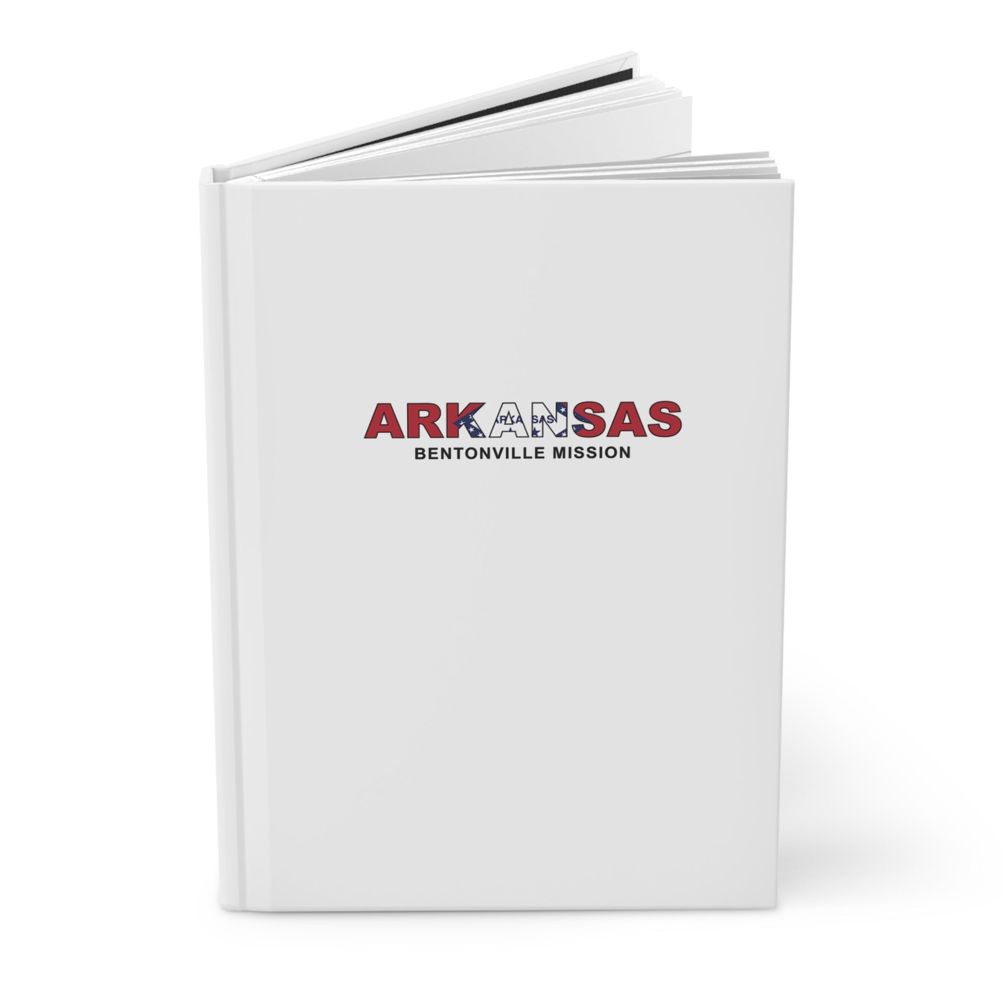 Arkansas Bentonville Mission Flag Title White Hardcover Journal Matte - Latter-Day Saint LDS Missionary Gift - Book of Mormon