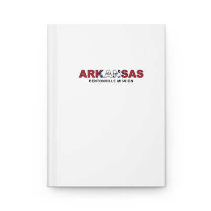 Arkansas Bentonville Mission Flag Title White Hardcover Journal Matte - Latter-Day Saint LDS Missionary Gift - Book of Mormon