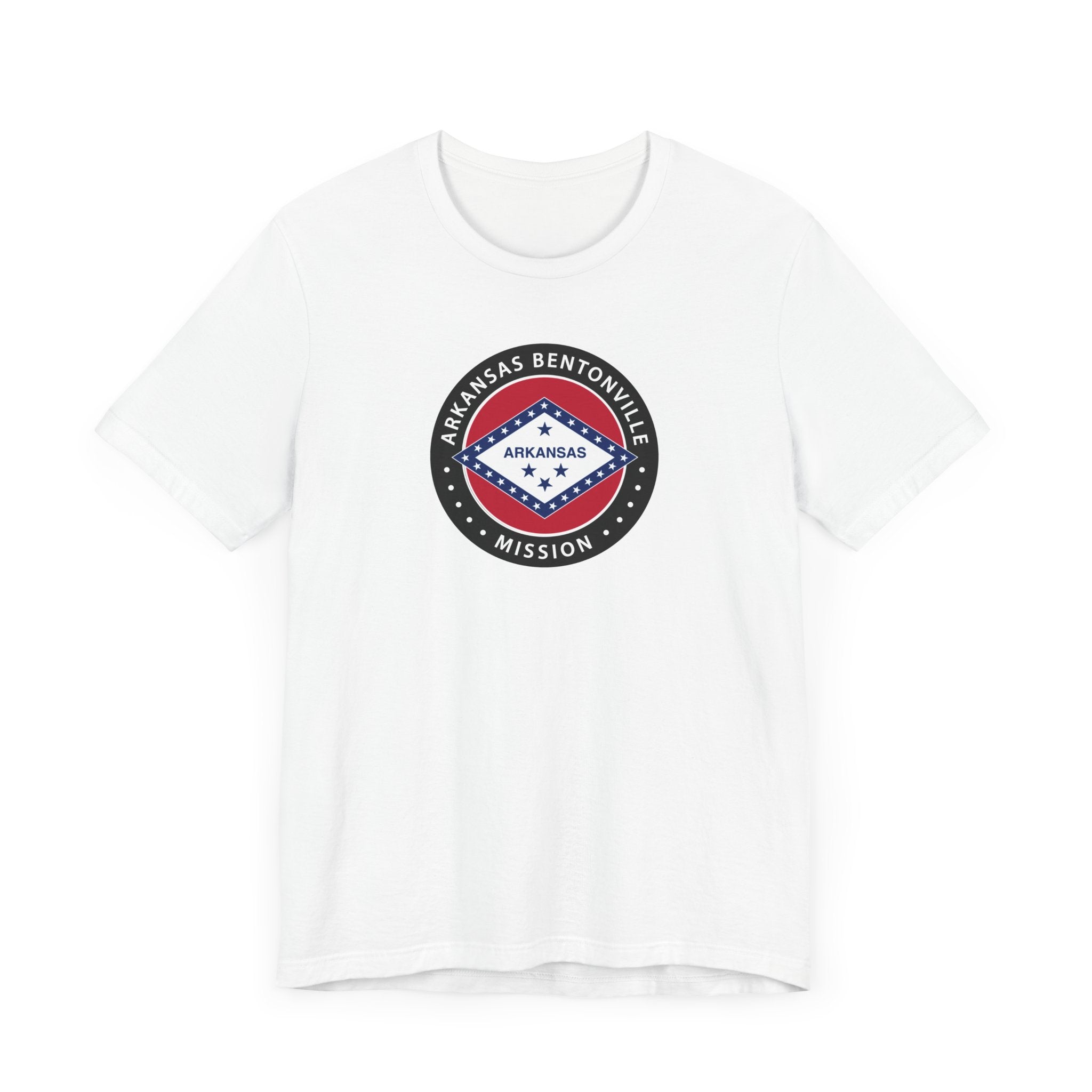 Arkansas Bentonville Mission State Flag Logo (Black Border) T-shirt - Latter-Day Saint LDS Missionary Gift - Book of Mormon