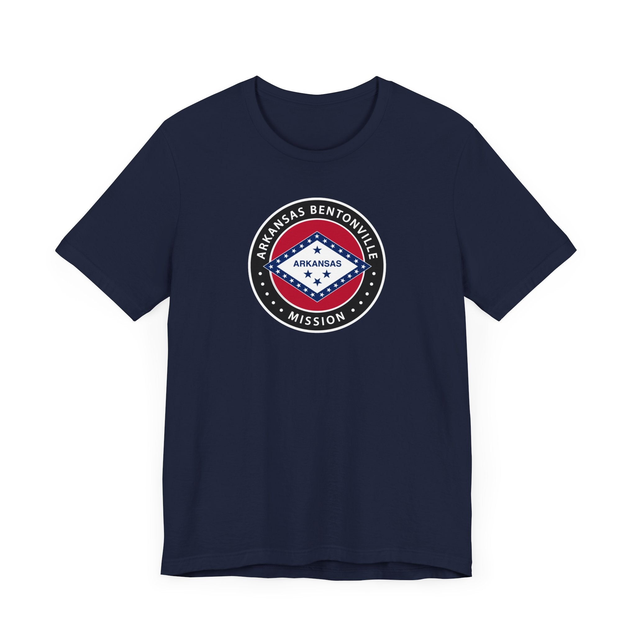 Arkansas Bentonville Mission State Flag Logo (Black Border) T-shirt - Latter-Day Saint LDS Missionary Gift - Book of Mormon