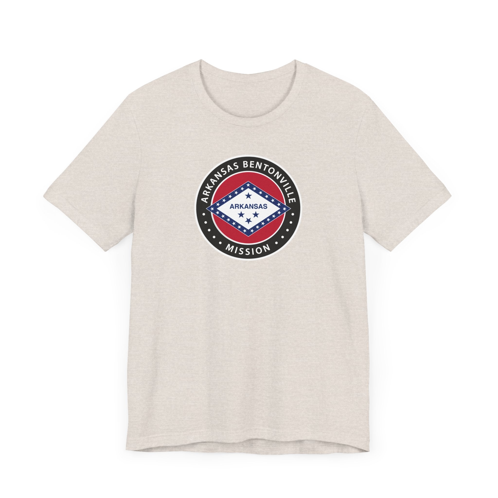 Arkansas Bentonville Mission State Flag Logo (Black Border) T-shirt - Latter-Day Saint LDS Missionary Gift - Book of Mormon