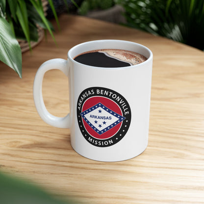 Arkansas Bentonville Mission State Flag Logo Ceramic Mug White Name - Latter-Day Saint LDS Missionary Gift - Book of Mormon