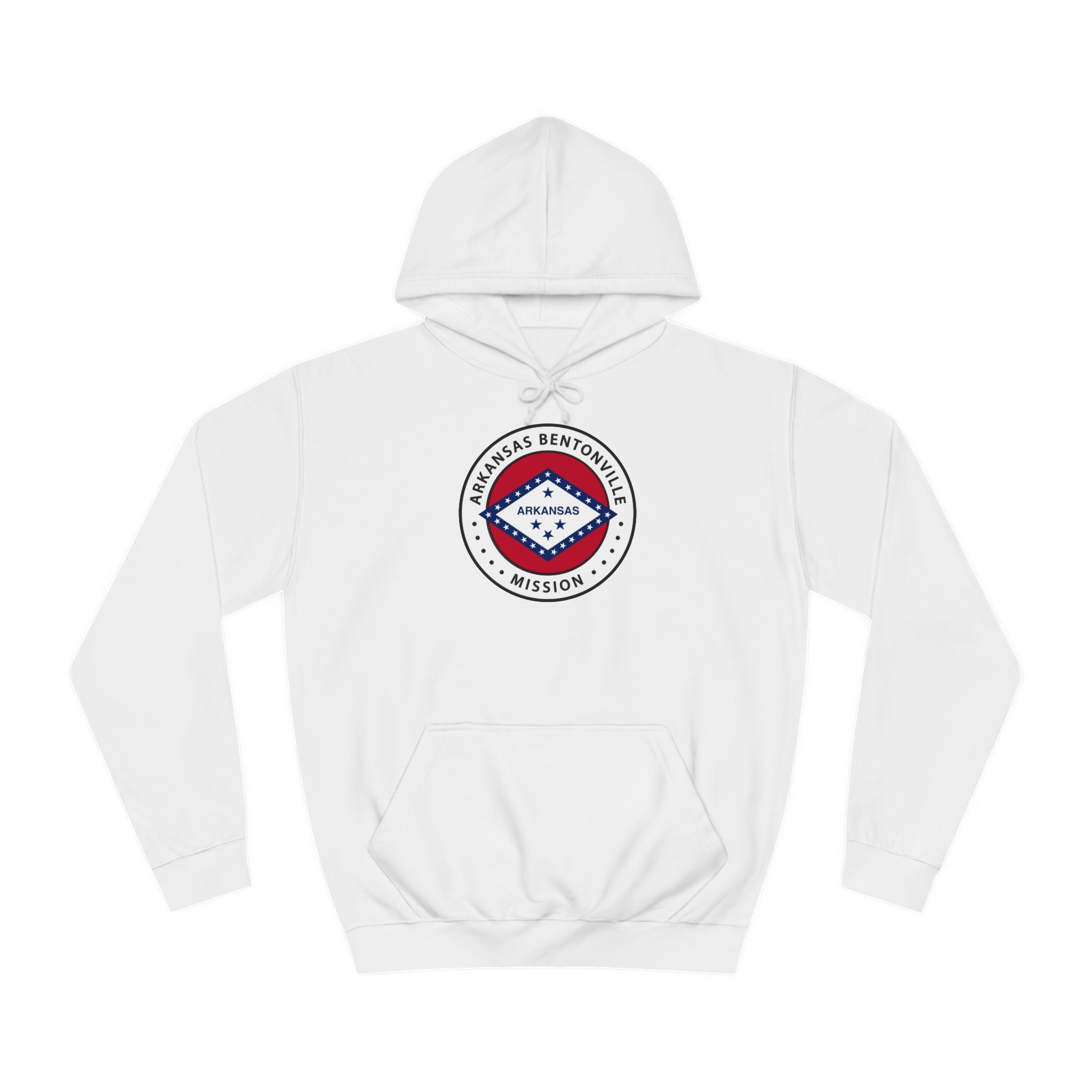 Arkansas Bentonville Mission State Flag Logo (White Border) College Hoodie