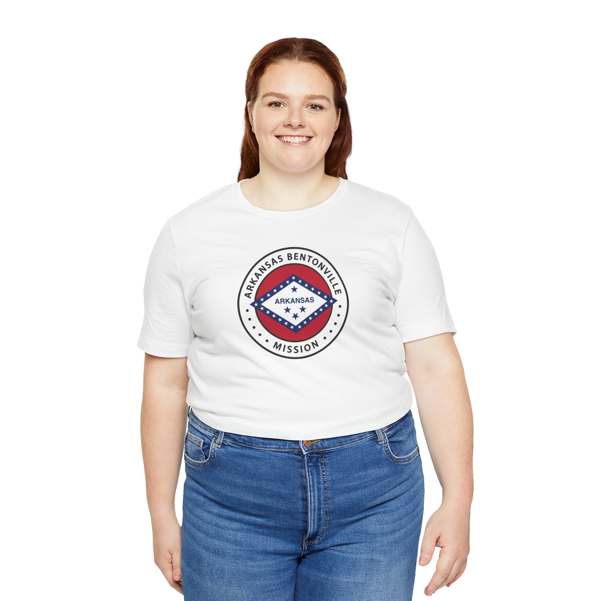 Arkansas Bentonville Mission State Flag Logo (White Border) T-shirt - Latter-Day Saint LDS Missionary Gift - Book of Mormon