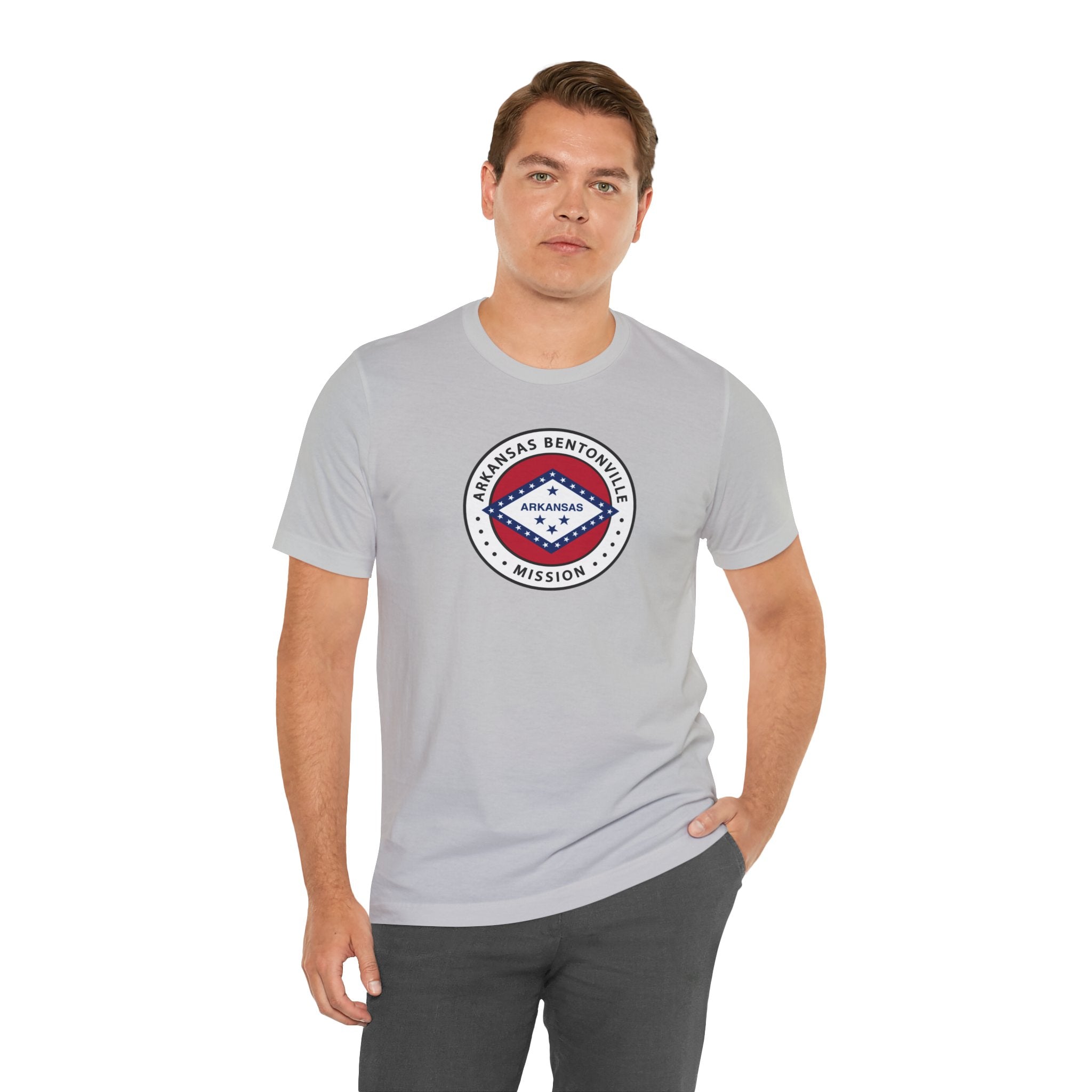 Arkansas Bentonville Mission State Flag Logo (White Border) T-shirt - Latter-Day Saint LDS Missionary Gift - Book of Mormon