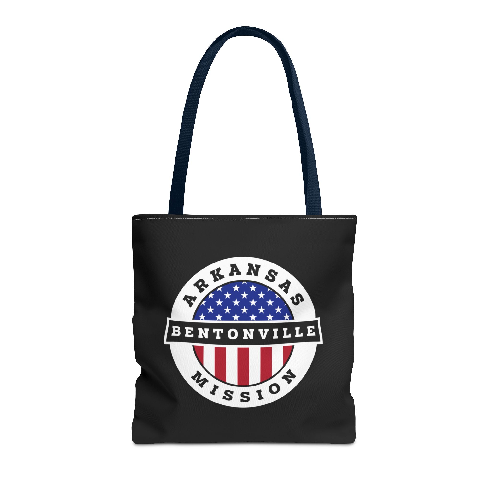 Arkansas Bentonville Mission USA Flag Logo Tote Bag Black - Latter-Day Saint LDS Missionary Gift - Book of Mormon