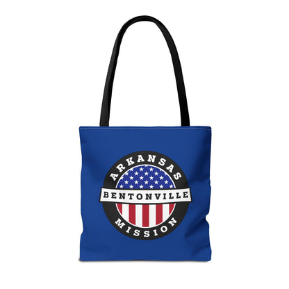 Arkansas Bentonville Mission USA Flag Logo Tote Bag Blue - Latter-Day Saint LDS Missionary Gift - Book of Mormon