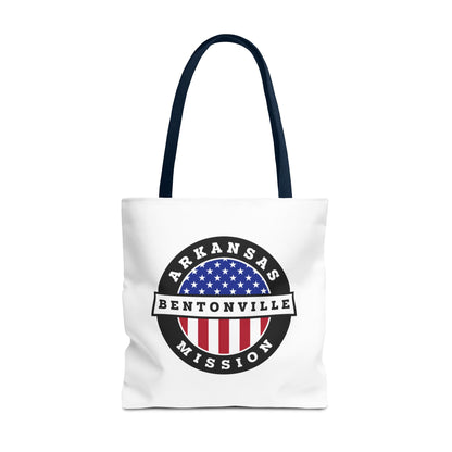 Arkansas Bentonville Mission USA Flag Logo Tote Bag White - Latter-Day Saint LDS Missionary Gift - Book of Mormon