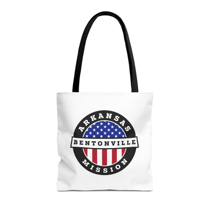 Arkansas Bentonville Mission USA Flag Logo Tote Bag White - Latter-Day Saint LDS Missionary Gift - Book of Mormon