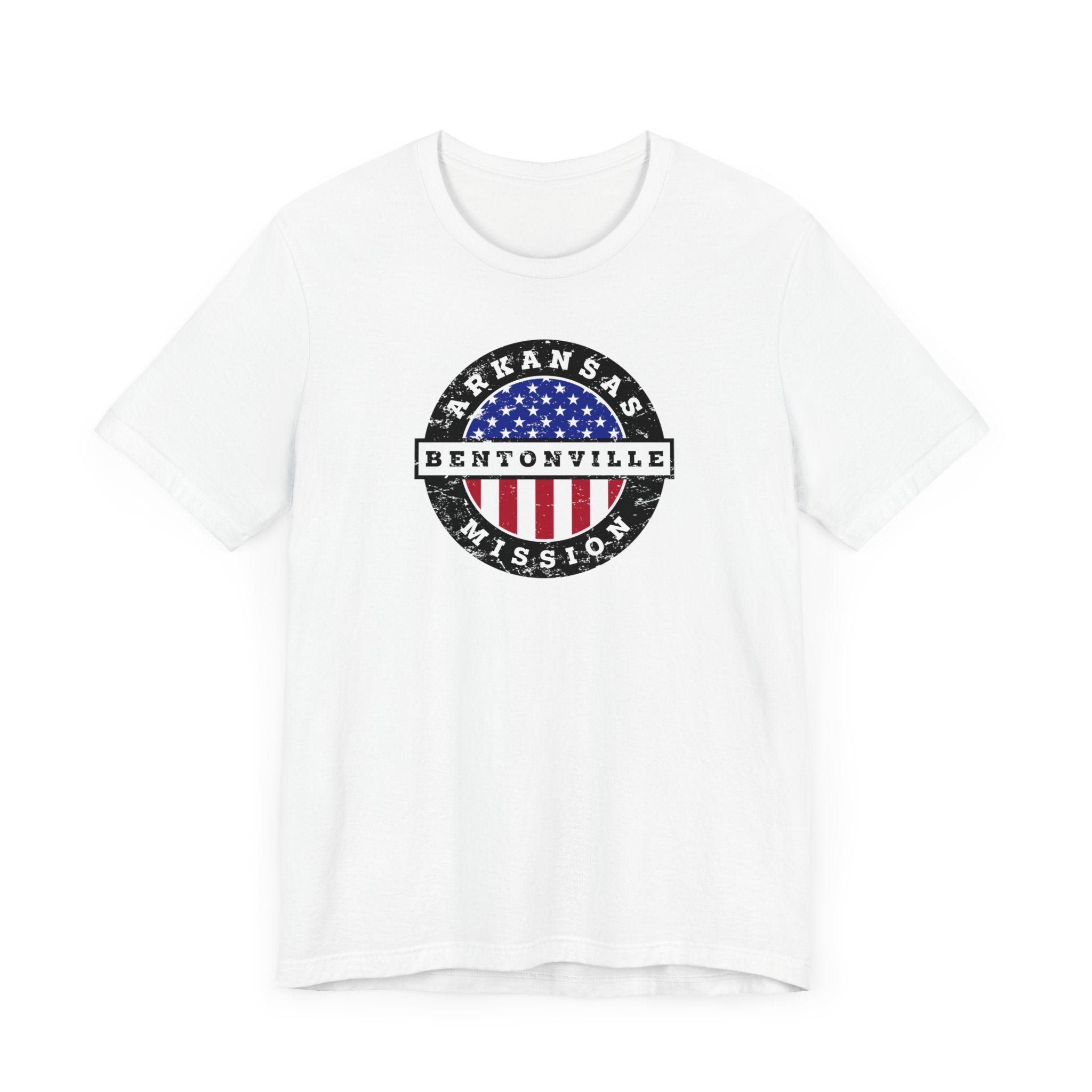 Arkansas Bentonville Mission Vintage Circular USA Flag T-Shirt - Latter-Day Saint LDS Missionary Gift - Book of Mormon