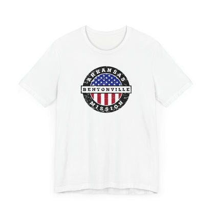 Arkansas Bentonville Mission Vintage Circular USA Flag T-Shirt - Latter-Day Saint LDS Missionary Gift - Book of Mormon