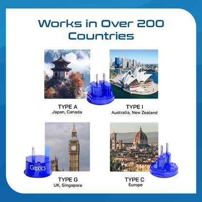 Ceptics Small Size Worldwide International Travel Plug Adapter Kit- 150+ Countries (UP-3K-1)