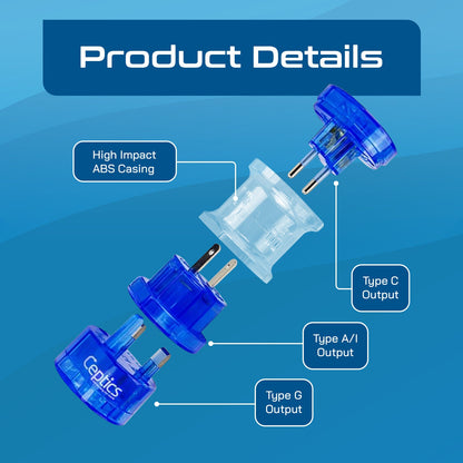Ceptics Small Size Worldwide International Travel Plug Adapter Kit- 150+ Countries (UP-3K-1)
