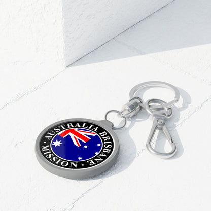 Australia Brisbane Mission Circle Flag Key Tag - Latter-Day Saint LDS Missionary Gift - Book of Mormon