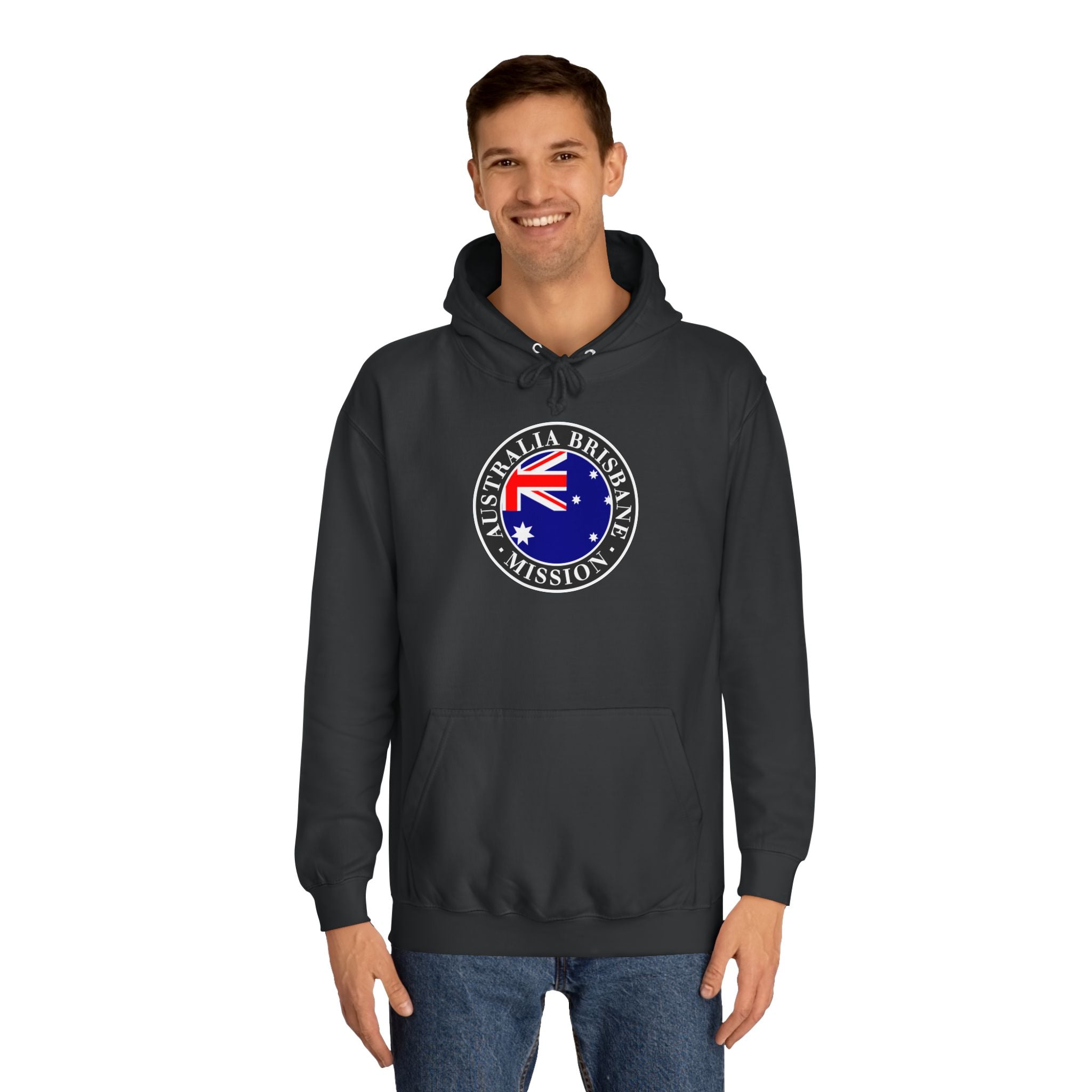 Australia Brisbane Mission Flag Logo (Black Border) College Hoodie - Latter-Day Saint LDS Missionary Gift - Book of Mormon