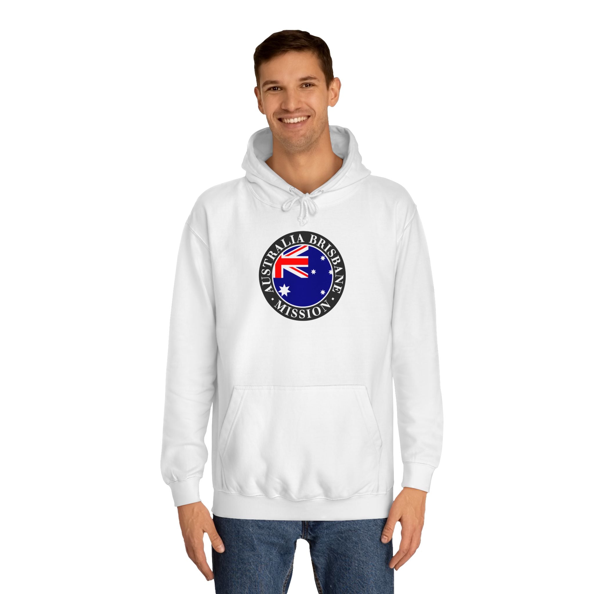 Australia Brisbane Mission Flag Logo (Black Border) College Hoodie - Latter-Day Saint LDS Missionary Gift - Book of Mormon