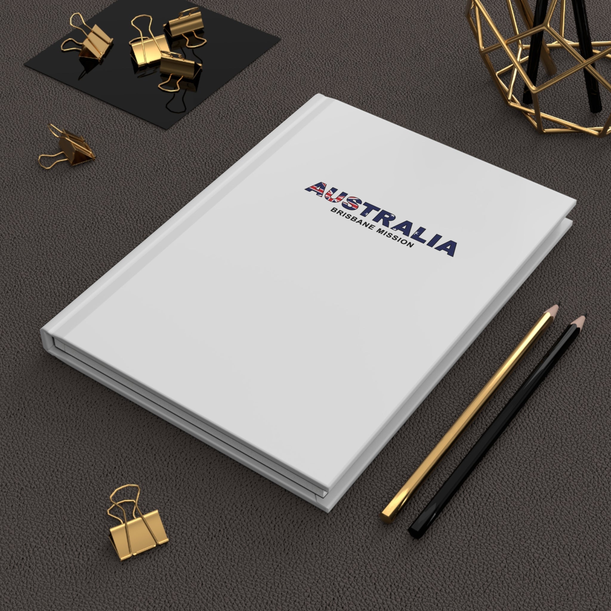 Australia Brisbane Mission Flag Title White Hardcover Journal Matte - Latter-Day Saint LDS Missionary Gift - Book of Mormon