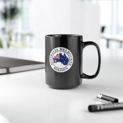 Australia Melbourne Mission Circular Flag Black Ceramic Mug - Latter-Day Saint LDS Missionary Gift - Book of Mormon