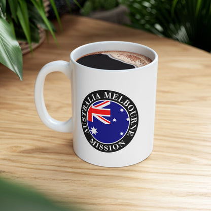 Australia Melbourne Mission Circular Flag White Ceramic Mug - Latter-Day Saint LDS Missionary Gift - Book of Mormon