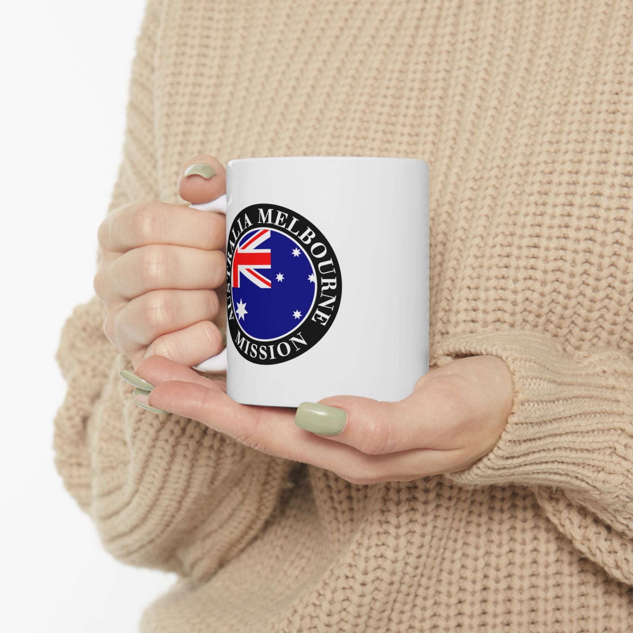 Australia Melbourne Mission Circular Flag White Ceramic Mug - Latter-Day Saint LDS Missionary Gift - Book of Mormon