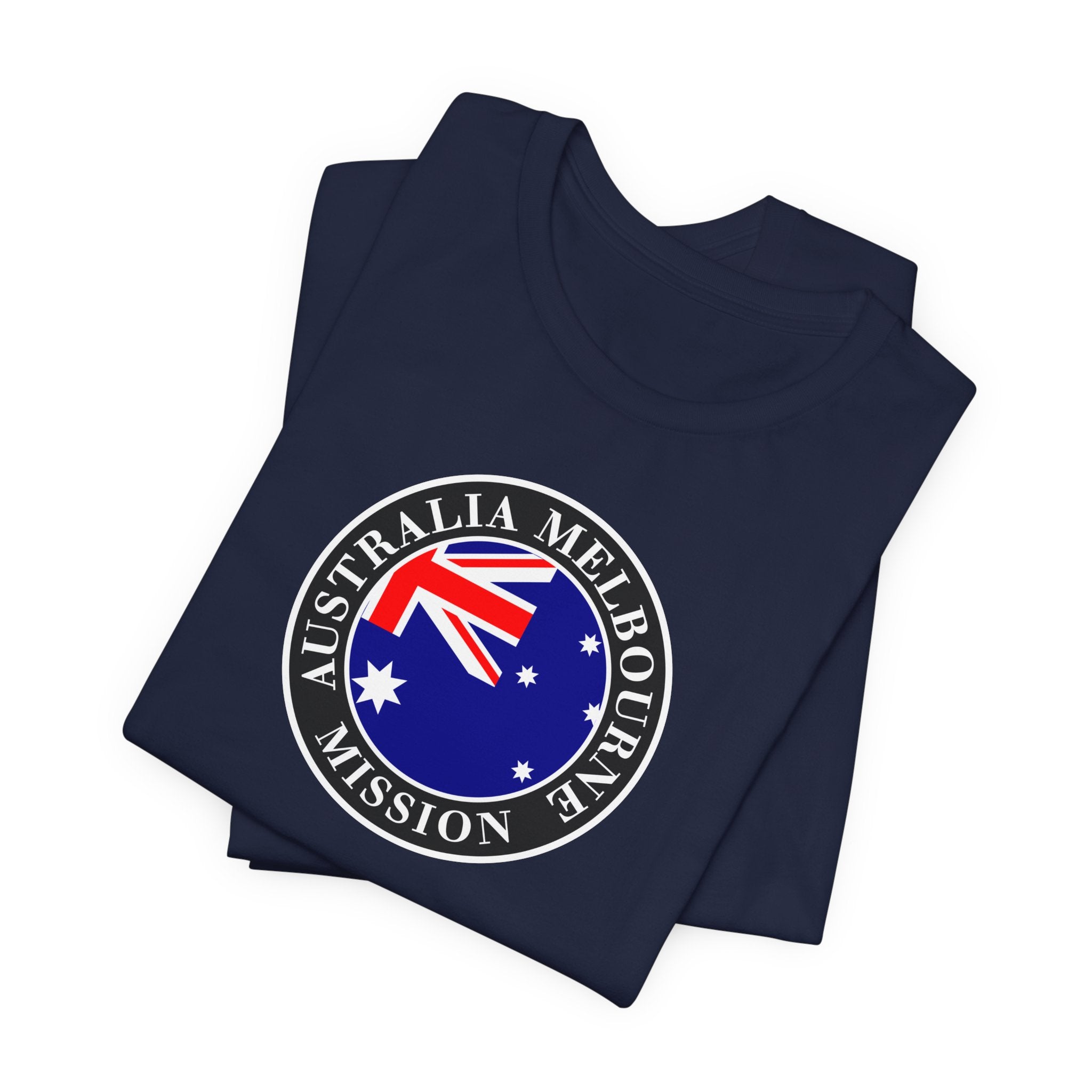 Australia Melbourne Mission Flag Logo (Black Border) T-shirt - Latter-Day Saint LDS Missionary Gift - Book of Mormon