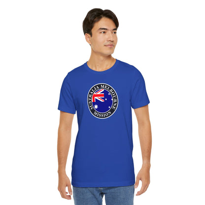 Australia Melbourne Mission Flag Logo (Black Border) T-shirt - Latter-Day Saint LDS Missionary Gift - Book of Mormon